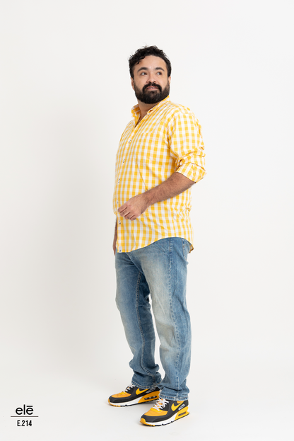 CAMISA CUADROS AMARILLO Y BLANCO