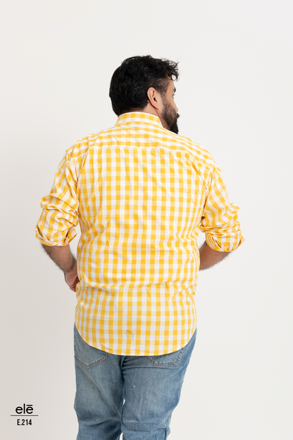 CAMISA CUADROS AMARILLO Y BLANCO