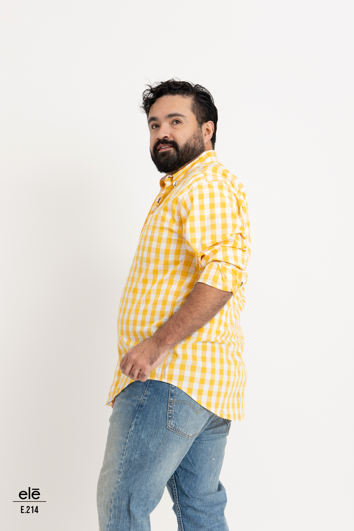 CAMISA CUADROS AMARILLO Y BLANCO