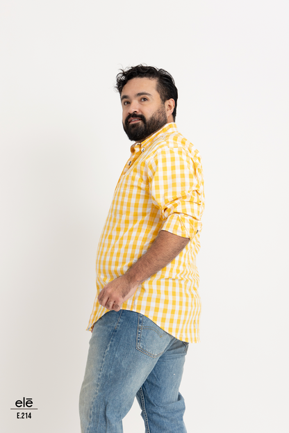 CAMISA CUADROS AMARILLO Y BLANCO
