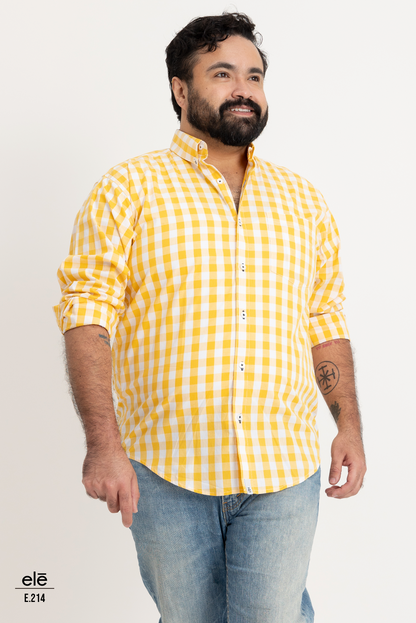 CAMISA CUADROS AMARILLO Y BLANCO