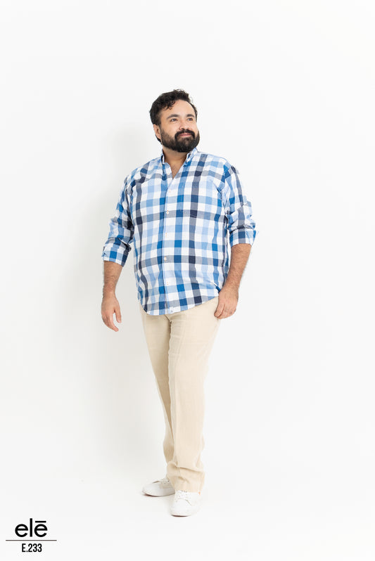 CAMISA CUADROS AZUL CILO, AZUL MARINO Y BLANCO