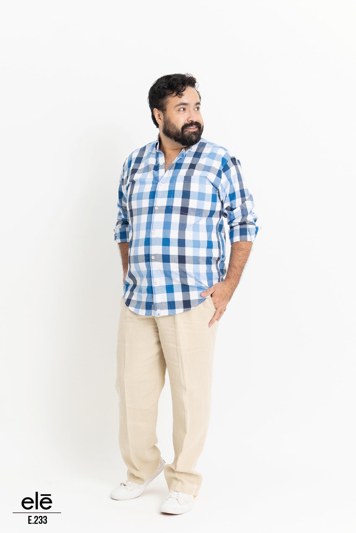 CAMISA CUADROS AZUL CILO, AZUL MARINO Y BLANCO