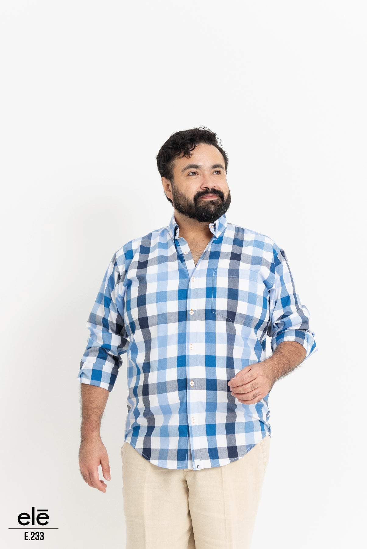 CAMISA CUADROS AZUL CILO, AZUL MARINO Y BLANCO