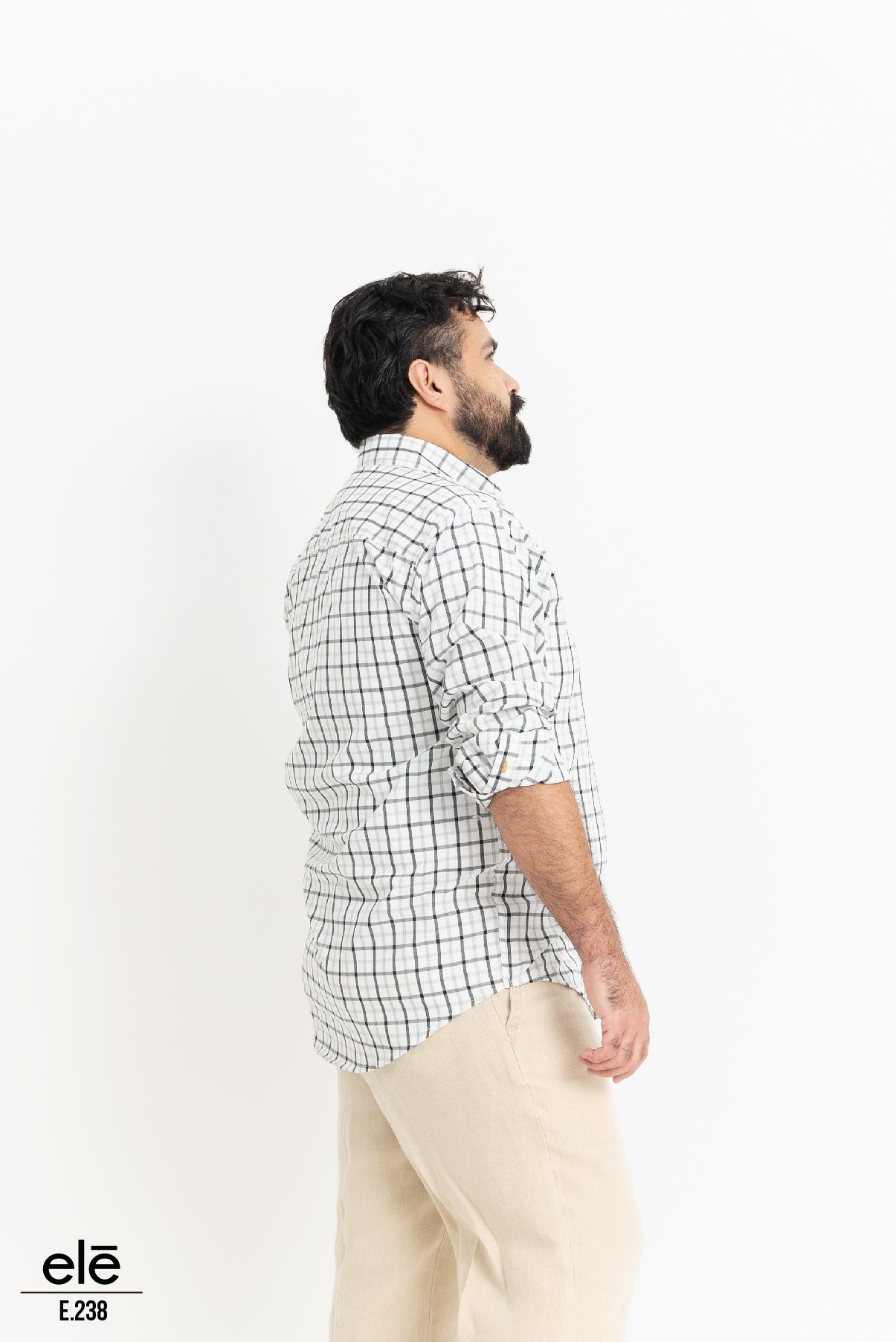 CAMISA CUADROS PEQUEÑOS GRIS Y NEGRO