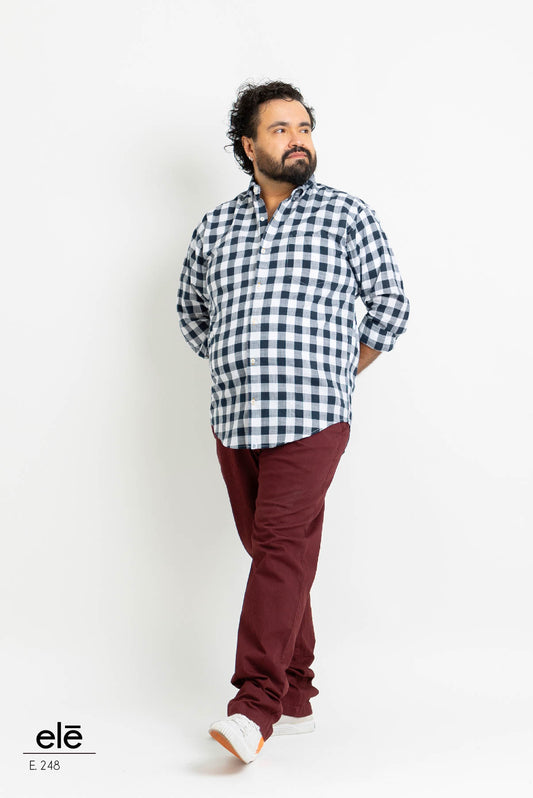 CAMISA CUADROS AZUL Y BLANCO