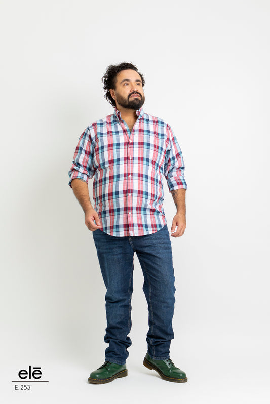 CAMISA CUADROS ROJO, BLANCO Y AZUL