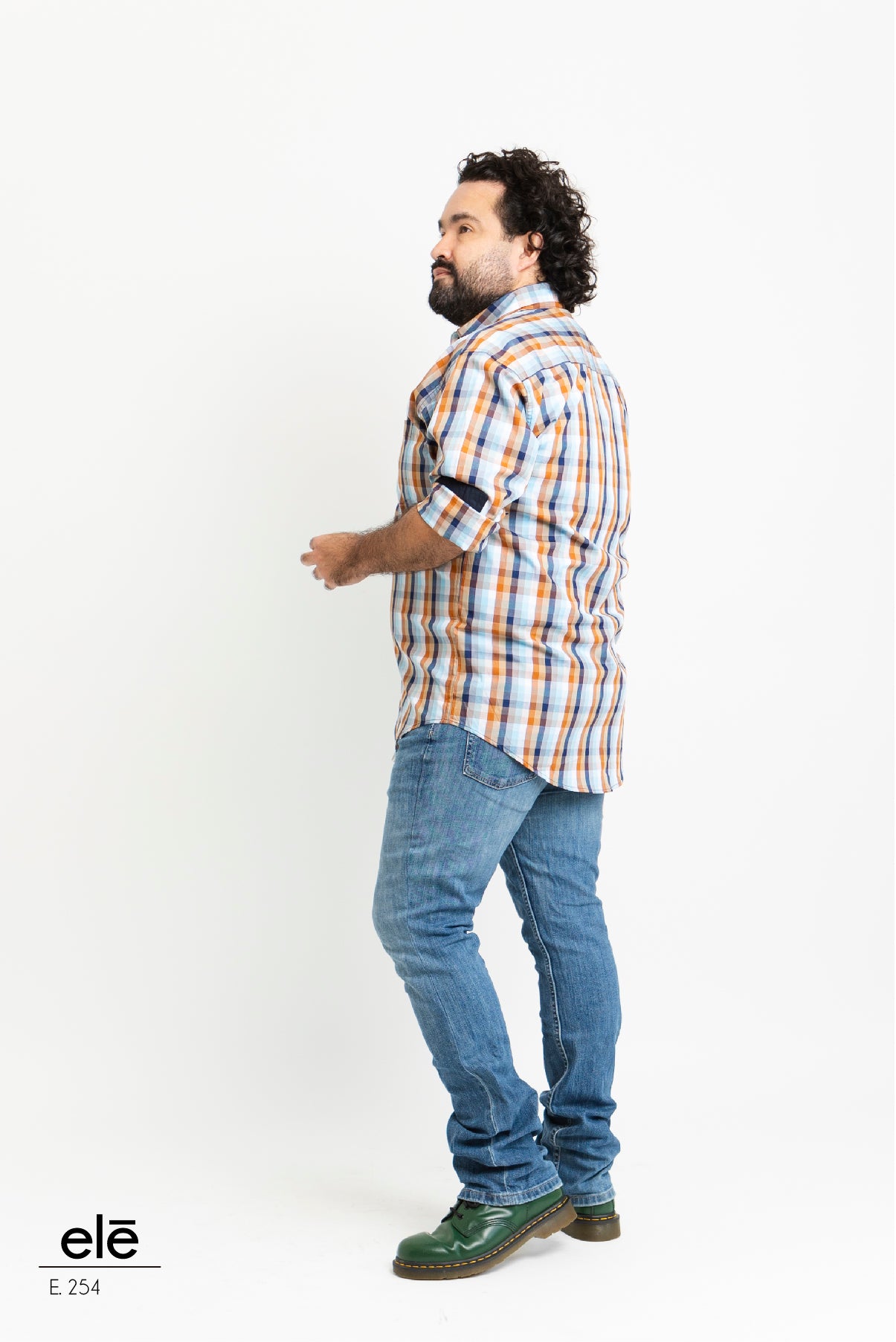 CAMISA CUADROS CAFE Y AZUL