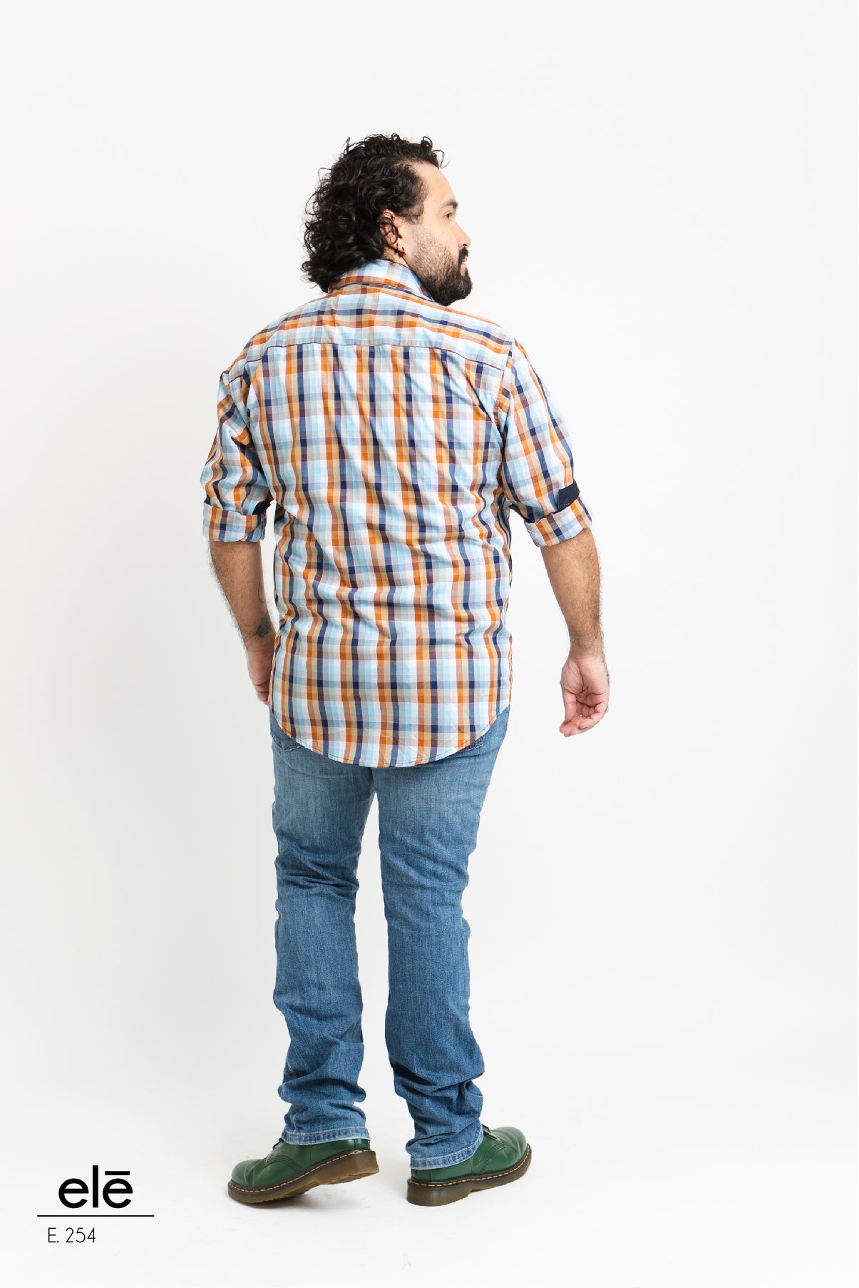 CAMISA CUADROS CAFE Y AZUL