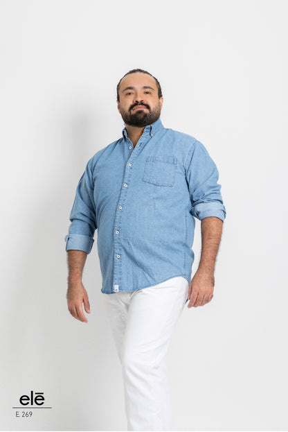 CAMISA LISA AZUL INDIGO
