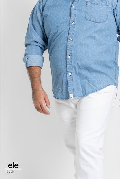 CAMISA LISA AZUL INDIGO