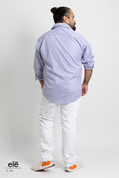 CAMISA CUADROS AZUL Y BLANCO