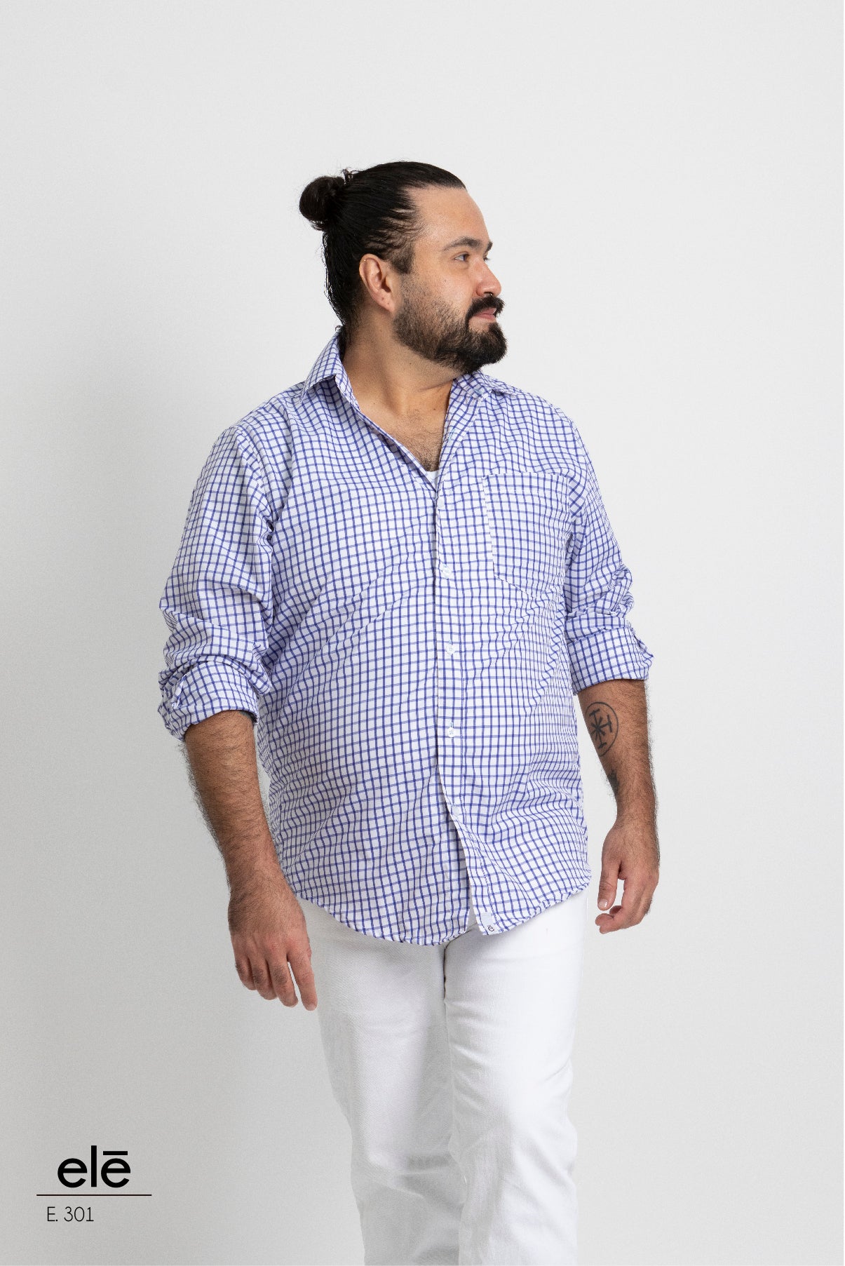 CAMISA CUADROS AZUL Y BLANCO