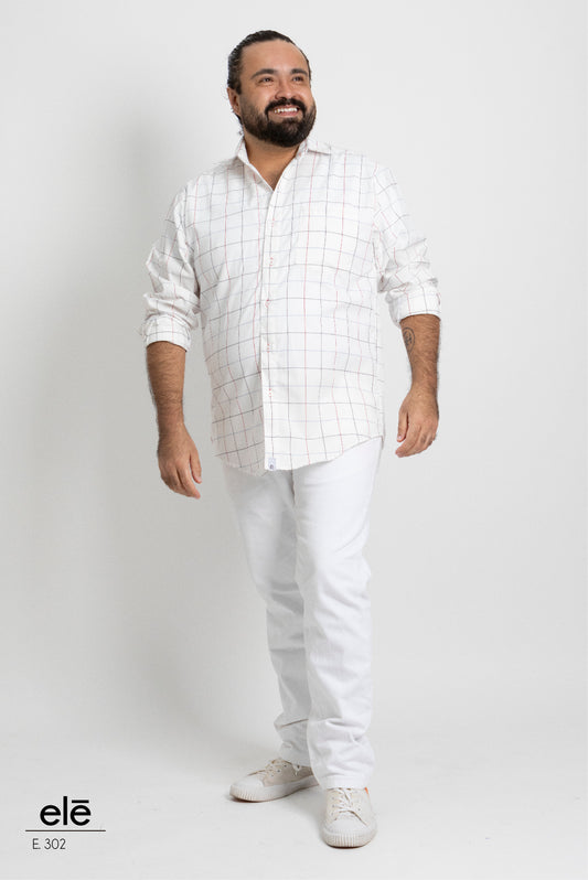 CAMISA CUADROS BLANCO, ROJO, AZUL Y NEGRO