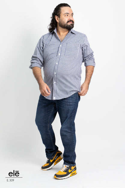 CAMISA CUADROS AZUL Y BLANCO