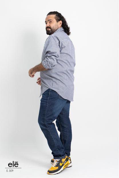 CAMISA CUADROS AZUL Y BLANCO