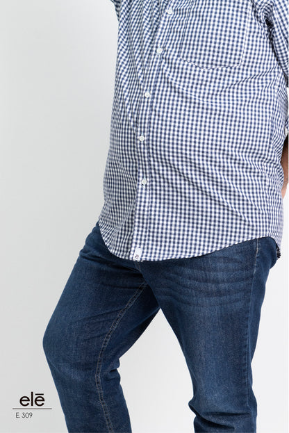 CAMISA CUADROS AZUL Y BLANCO