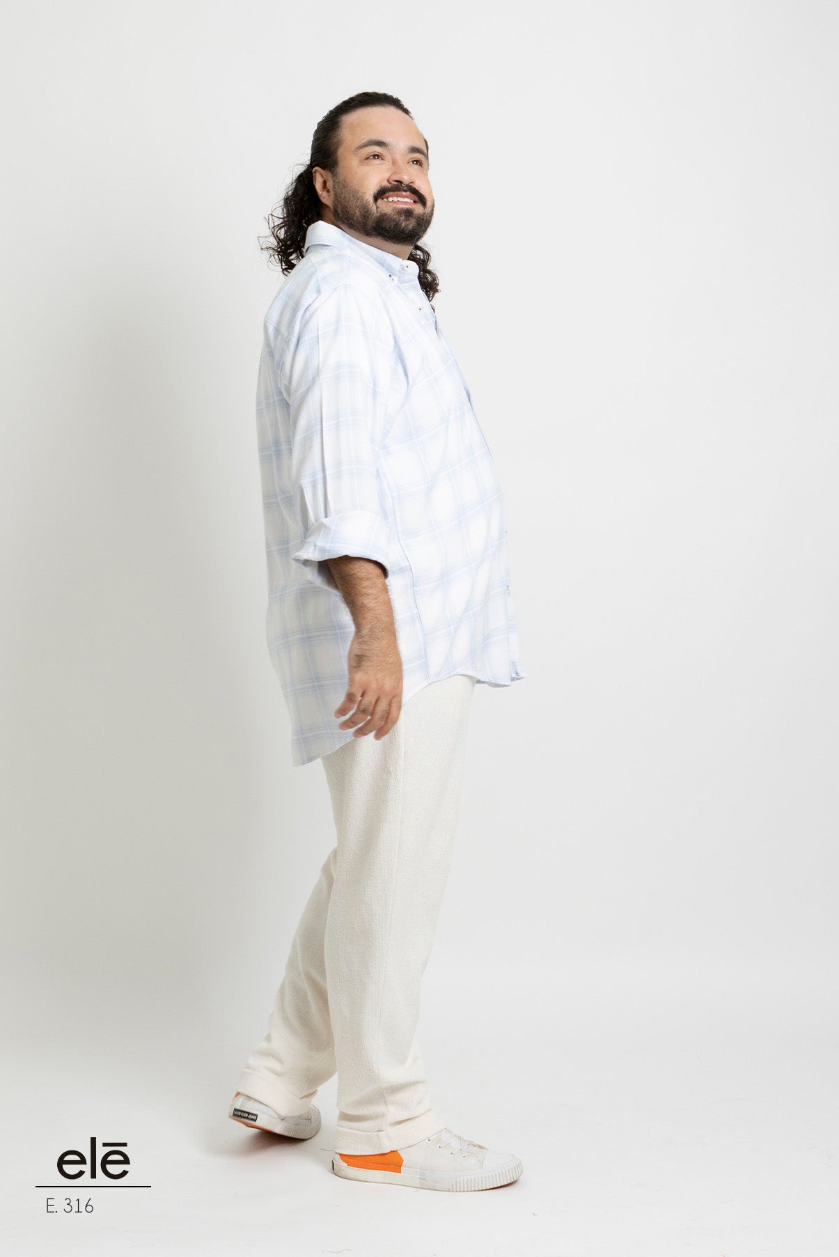 CAMISA CUADROS BLANCO Y AZUL