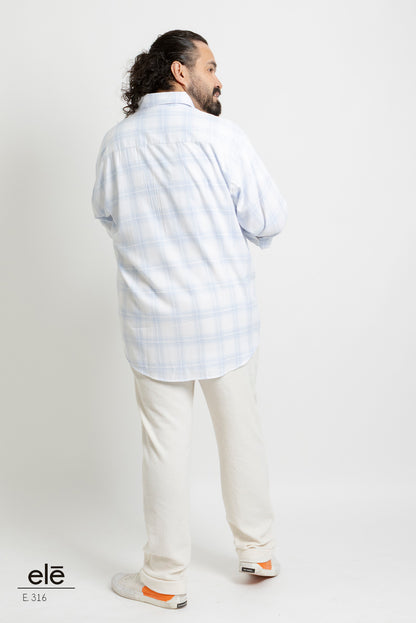 CAMISA CUADROS BLANCO Y AZUL