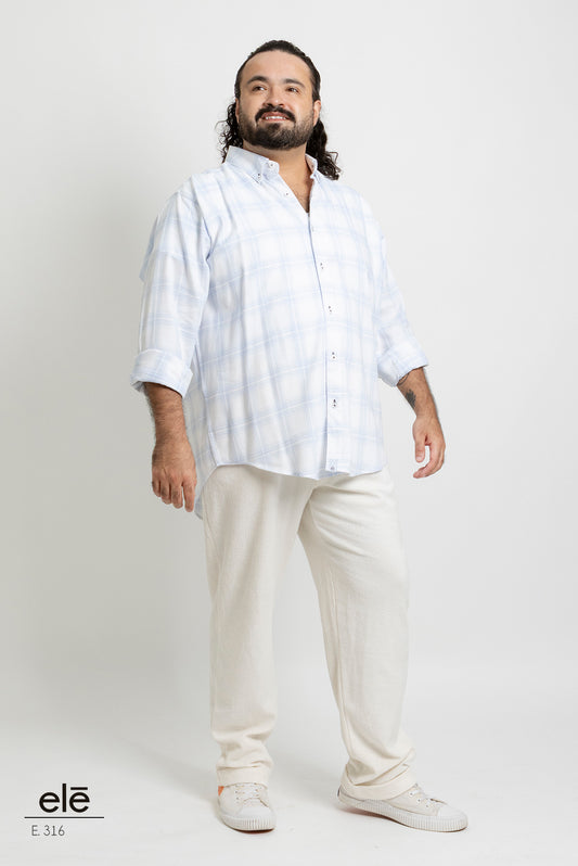 CAMISA CUADROS BLANCO Y AZUL