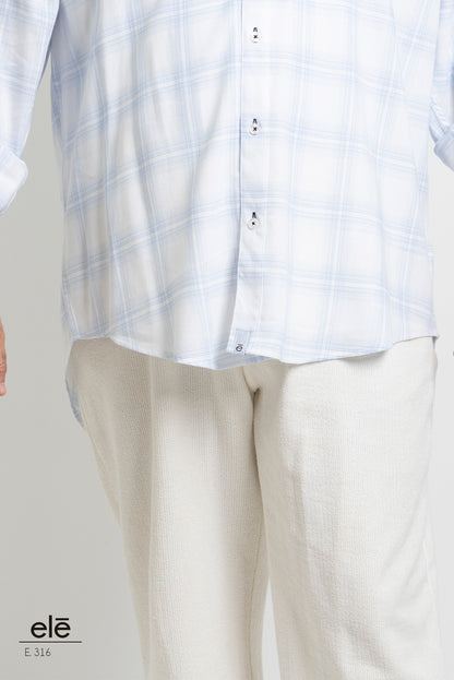 CAMISA CUADROS BLANCO Y AZUL