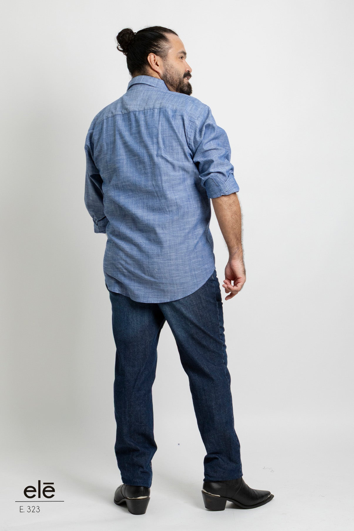 CAMISA LISA AZUL MARINO JASPEADA