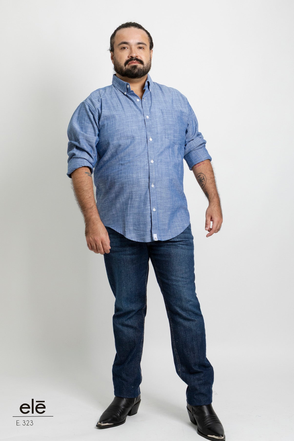 CAMISA LISA AZUL MARINO JASPEADA