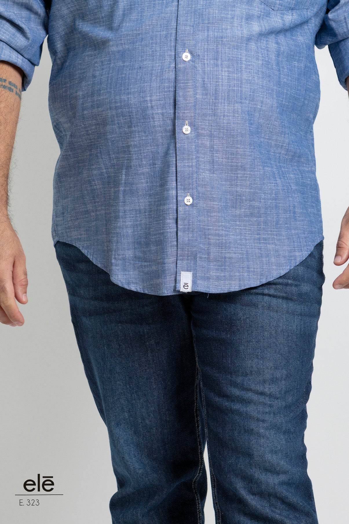 CAMISA LISA AZUL MARINO JASPEADA