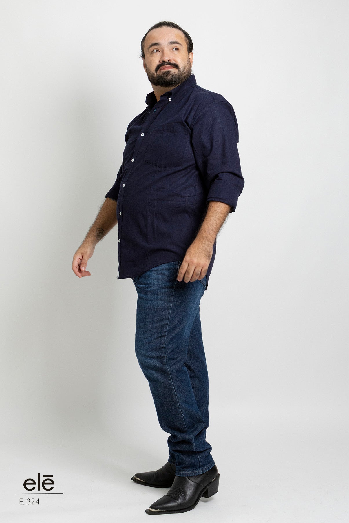 CAMISA AZUL MARINO MANGA LARGA