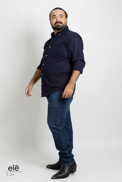 CAMISA AZUL MARINO MANGA LARGA