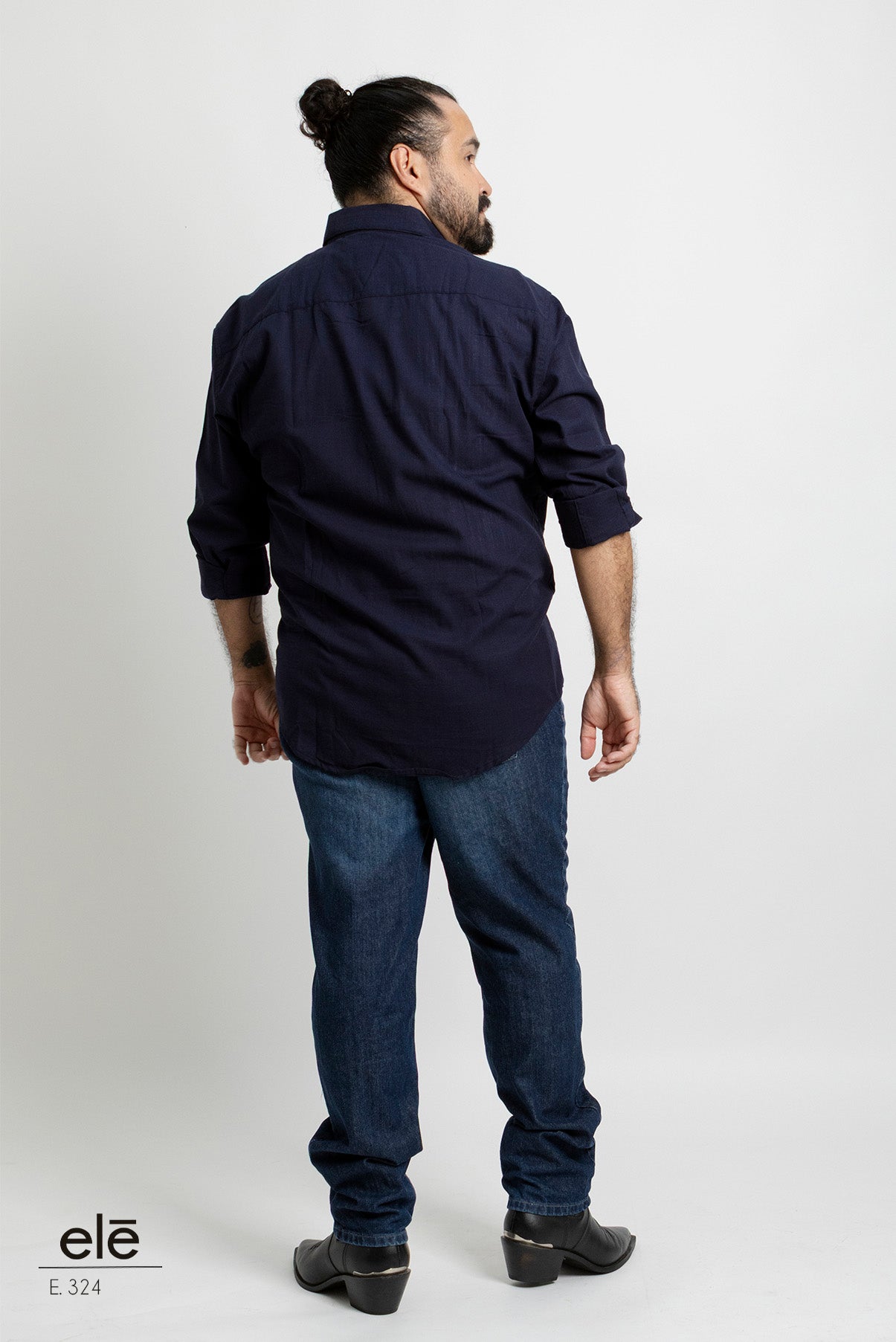 CAMISA AZUL MARINO MANGA LARGA
