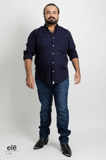 CAMISA AZUL MARINO MANGA LARGA