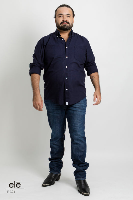 CAMISA AZUL MARINO MANGA LARGA