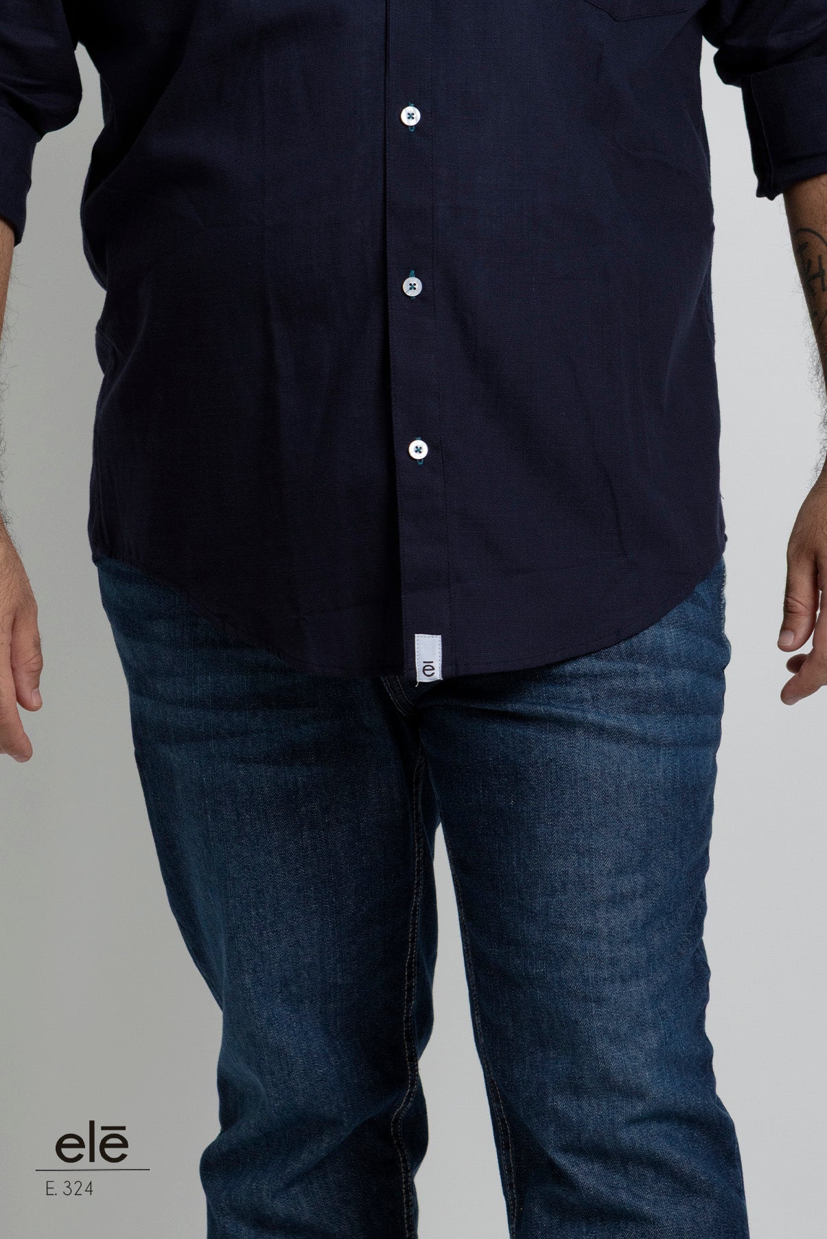 CAMISA AZUL MARINO MANGA LARGA