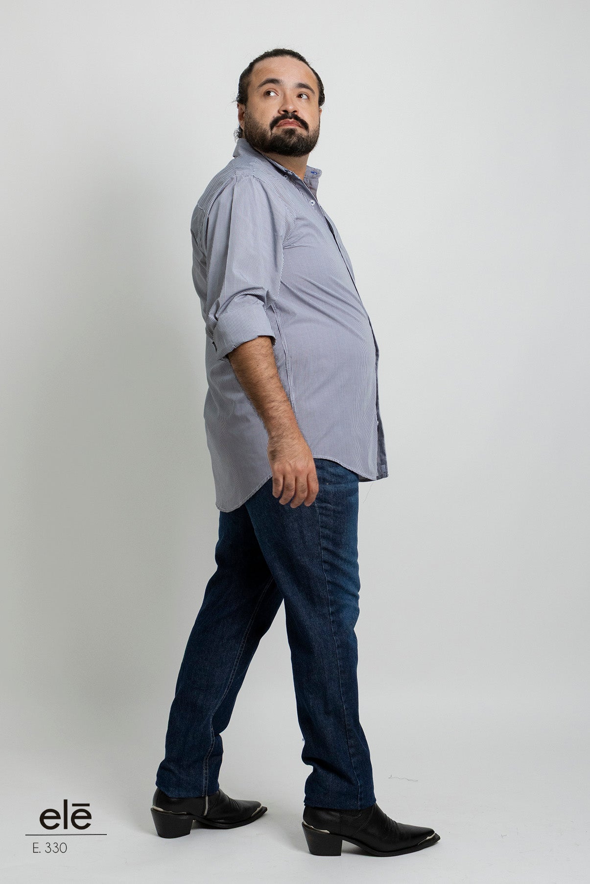 CAMISA CUADROS AZUL MARINO Y BLANCO