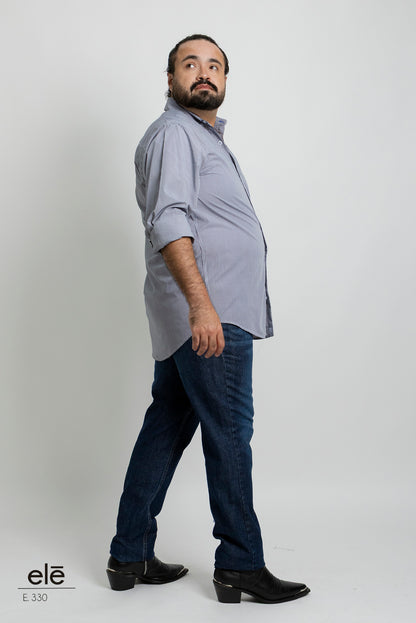 CAMISA CUADROS AZUL MARINO Y BLANCO