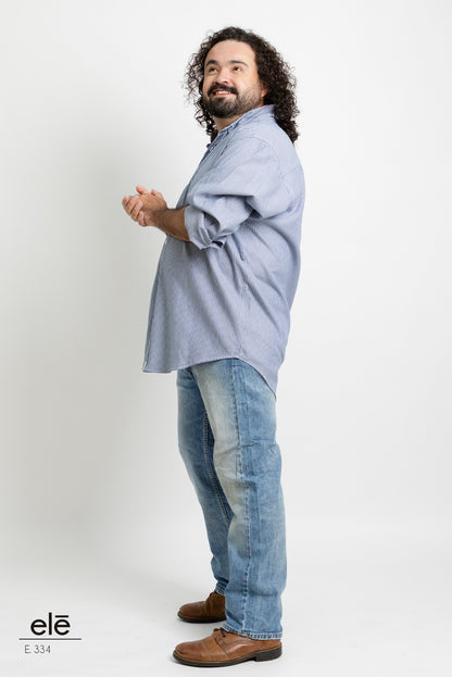 CAMISA RAYAS AZUL MARINO Y BLANCO
