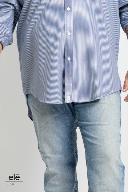 CAMISA RAYAS AZUL MARINO Y BLANCO