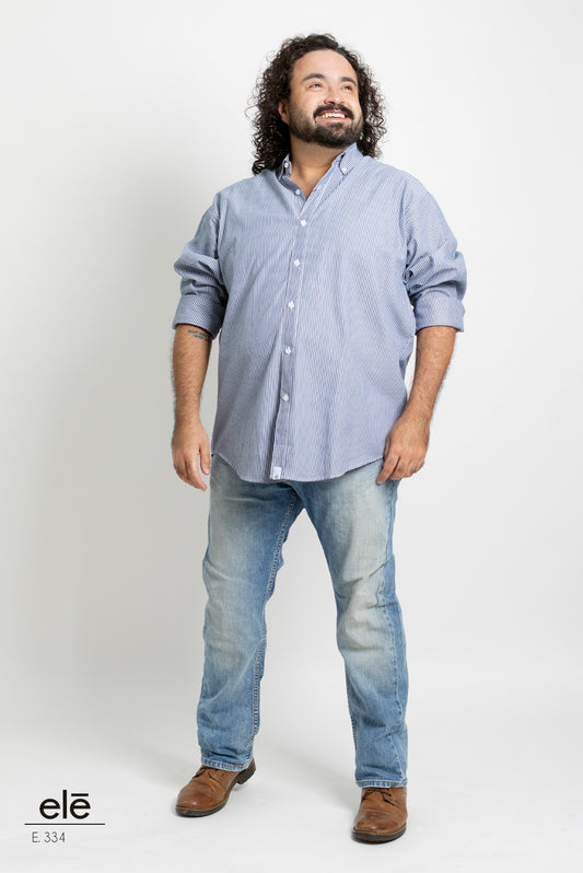 CAMISA RAYAS AZUL MARINO Y BLANCO