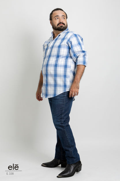 CAMISA CUADROS AZUL Y BLANCO