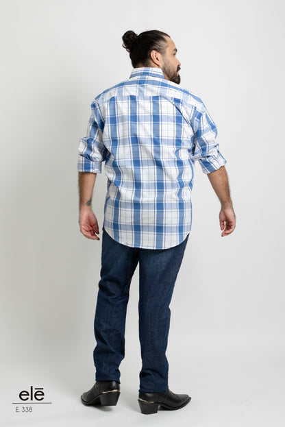 CAMISA CUADROS AZUL Y BLANCO