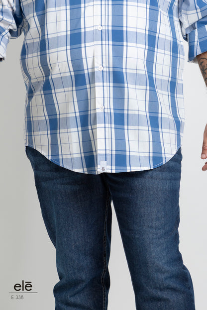 CAMISA CUADROS AZUL Y BLANCO