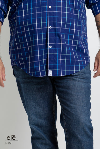 CAMISA CUADROS AZUL, VERDE, BLANCO