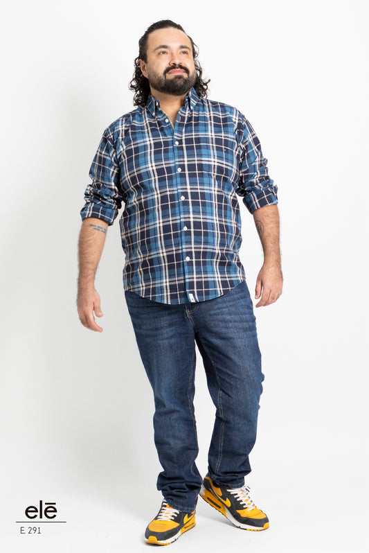 CAMISA CUADROS AZUL MARINO