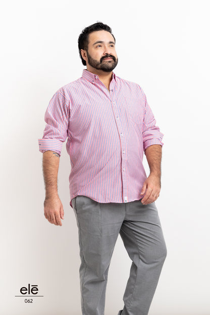 CAMISA RAYITAS ROSA CON AZUL