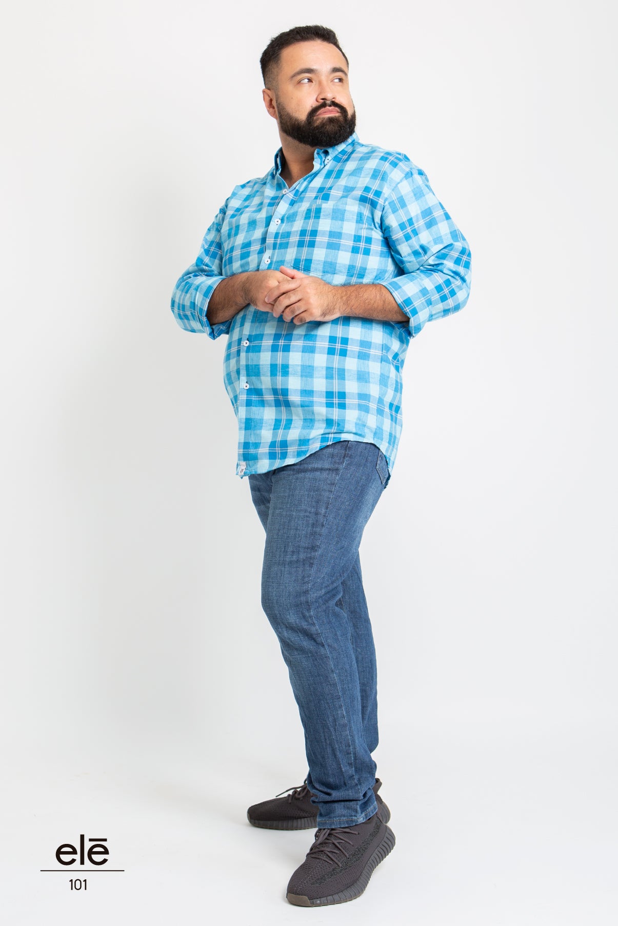 CAMISA CUADROS AZUL AQUA