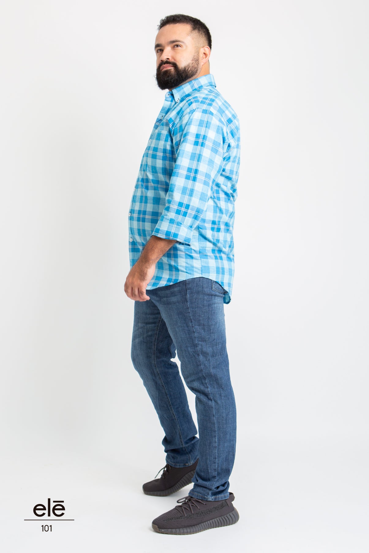 CAMISA CUADROS AZUL AQUA