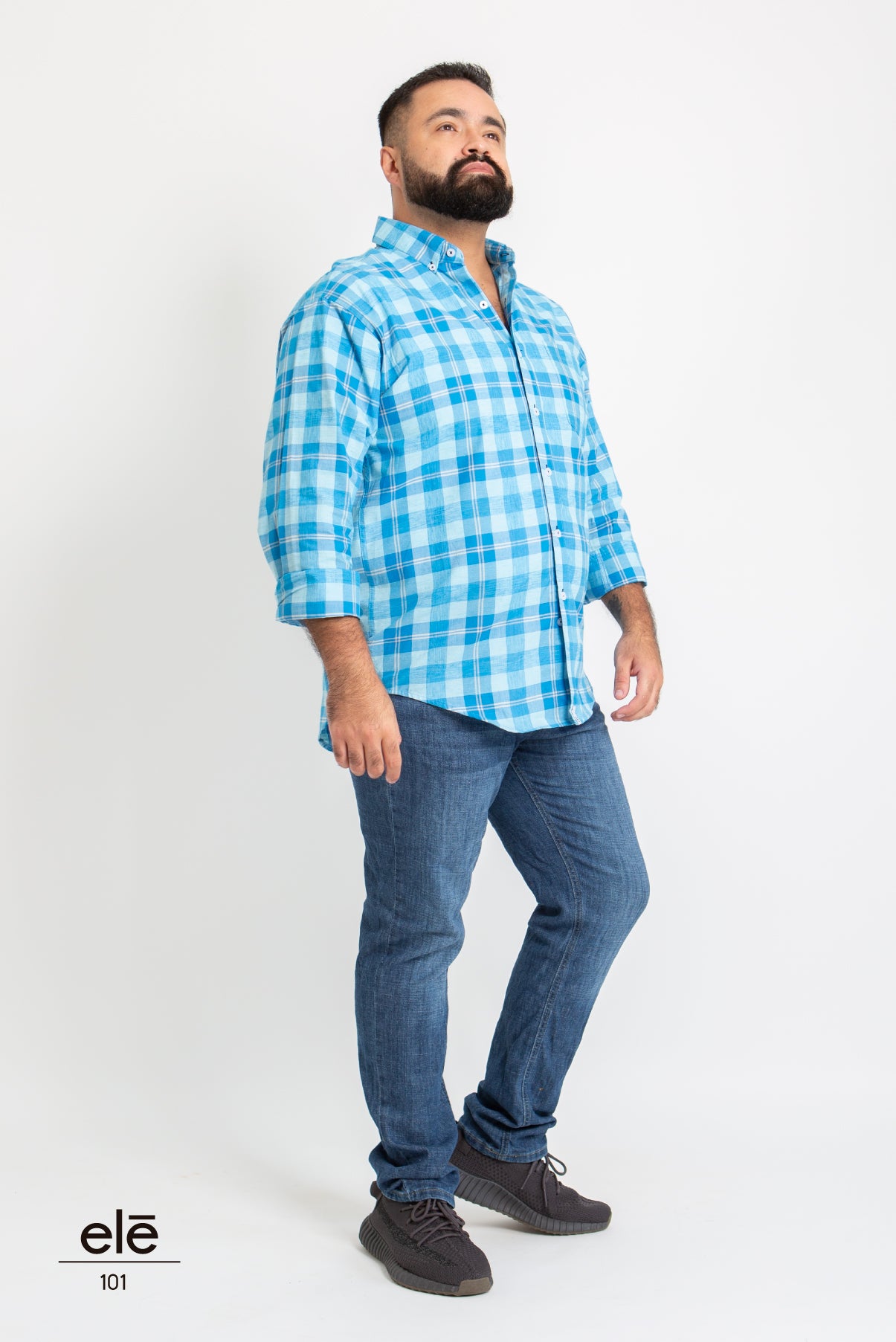 CAMISA CUADROS AZUL AQUA